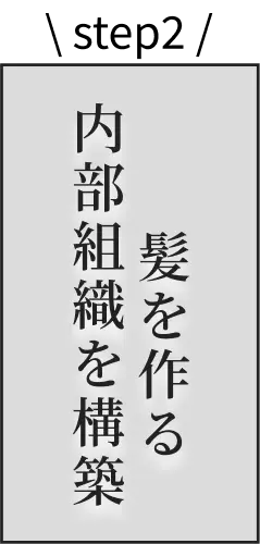 ステップ2 髪を作る内部組織を構築